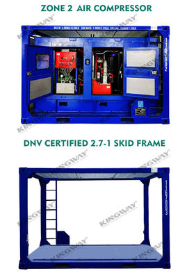20FT DNV 2.7-1 คอนเทนเนอร์ในทะเลสําหรับก๊าซ พลาตฟอร์มสนามน้ํามัน ยกสกิดสลิ่ง ระบบเริ่มต้น 24V DC การเริ่มต้นไฟฟ้า