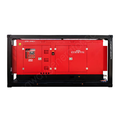 ATEX โซน II 25kva/20kw เครื่องผลิตไฟฟ้าดีเซล 3 ขั้นตอน พร้อมกรอบสกิด DNV 2.7-1 โซน 2 เครื่องผลิตไฟฟ้าดีเซลกันอากาศ