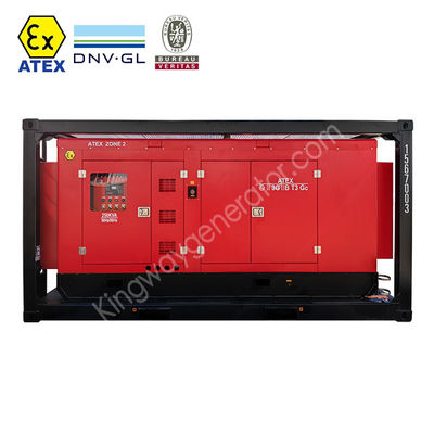 เครื่องกําเนิดไฟฟ้าดีเซล 200kVA ATEX โซน 2 ระดับอุณหภูมิ T3 ติดตั้งใน DNV 2.7-1 Lifting Crash Frame
