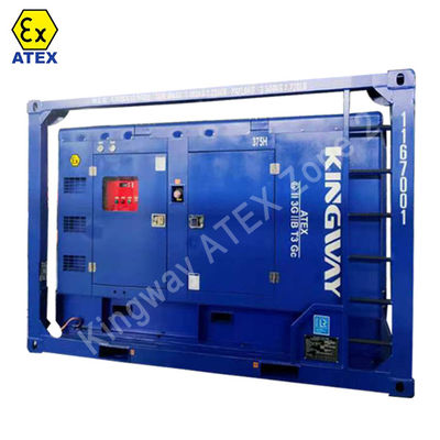 เครื่องกําเนิดไฟฟ้าดีเซล 200kVA ATEX โซน 2 ระดับอุณหภูมิ T3 ติดตั้งใน DNV 2.7-1 Lifting Crash Frame