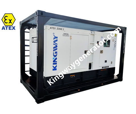 การใช้แพลตฟอร์มนอกทะเล 150KVA ATEX รับรองโซน 2 Temp Class T3 เครื่องผลิตดีเซลกันระเบิด