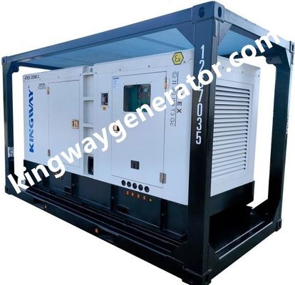 เครื่องกําเนิดดีเซลแบบเงียบกันระเบิด 100KVA โซน II ติดตั้งใน DNV 2.7-1 สําหรับสนามน้ํามันและก๊าซนอกทะเล