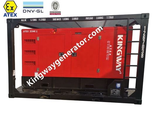 ATEX การรับรอง 3 ขั้นตอน DNVGL 2.7-1 กรอบสกิ๊ด 120kw 150kva แอนชอร์ท พลาทฟอร์มโซน 2 เครื่องกําเนิด