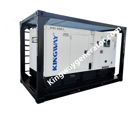 60KVA คิงเวย์ ATEX รับรองโซน 2 Ex Proof ไดเซลเจเนอเรเตอร์ชุดพร้อม DNV มาตรฐาน Offshore Service Lifting Frame