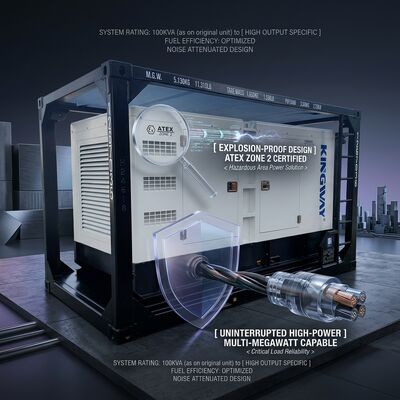 Containerized ATEX Zone 2 Ex-Proof Diesel Engine Air Compressor with DNV Frame