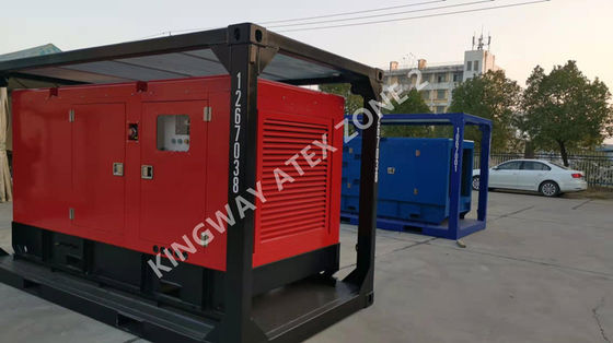 เครื่องอัดอากาศดีเซลป้องกันการระเบิด ATEX Zone 2 375CFM Sullair Kingway DNV Frame