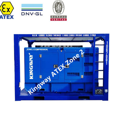 เครื่องอัดอากาศดีเซลป้องกันการระเบิด ATEX Zone 2 375CFM Sullair Kingway DNV Frame