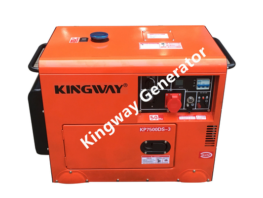 เครื่องกำเนิดไฟฟ้าแบบพกพาสีส้มชุดเครื่องกำเนิดไฟฟ้าเงียบ 8KVA 12Hp