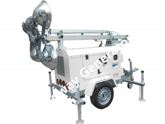 ISO Approval 6m Mechanical Lifting Mobile Light Tower For Court