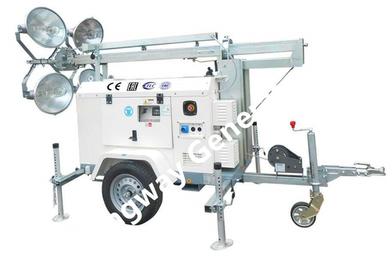 5.5m ความสูง 200W LED Mobile Light Tower การยกเครื่องกล