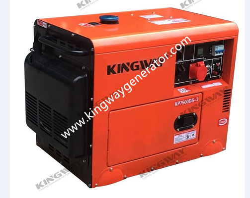 เครื่องกำเนิดไฟฟ้าแบบพกพาสีส้มชุดเครื่องกำเนิดไฟฟ้าเงียบ 8KVA 12Hp