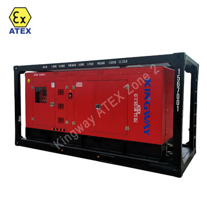 เครื่องกําเนิดไฟฟ้าดีเซล 200kVA ATEX โซน 2 ระดับอุณหภูมิ T3 ติดตั้งใน DNV 2.7-1 Lifting Crash Frame