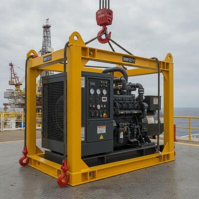 ชุดเครื่องกำเนิดไฟฟ้าดีเซลระดับอุณหภูมิ 200KVA T3 ATEX โซน 2 พร้อมโครงยกนอกชายฝั่ง DNV 2.7-1
